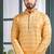 Men's poly jacquard yellow kurta pajama