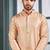 Men's poly jacquard light peach kurta pajama