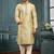 Men's poly jacquard golden & pista kurta pajama