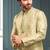 Men's poly jacquard golden & pista kurta pajama