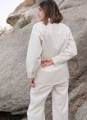  Embroidery Collar Neck Shirt With Trousers Co-Ords 2