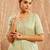 Green embroidered cotton kurta set