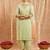 Green embroidered cotton kurta set