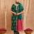 Dark green embroidered cotton kurta set