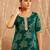 Dark green embroidered cotton kurta set