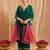 Dark green embroidered cotton kurta set