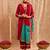 Maroon embroidered cotton kurta set
