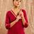 Maroon embroidered cotton kurta set