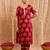 Maroon embroidered cotton kurta set
