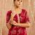 Maroon embroidered cotton kurta set