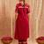 Maroon embroidered cotton kurta set