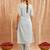 Light blue embroidered cotton kurta set