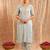Light blue embroidered cotton kurta set