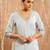 Light blue embroidered cotton kurta set
