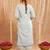 Light blue embroidered cotton kurta set