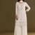 new georgette white palazzo suit with hand work finish