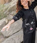  Embroidery Collar Neck Shirt With Trousers Co-Ords