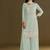 new georgette pista green palazzo suit with hand work finish