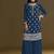 new georgette blue palazzo suit with hand work finish
