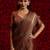 Peach color hand work fendy silk two tone fancy saree with blouse piece