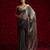 Grey color hand work fendy silk two tone fancy saree with blouse piece