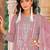 summer wear pink organza embroidered palazzo suit for women
