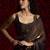 Brown color hand work two tone fendy silk stylish saree with blouse