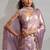 Levender color hand work satin georgette with foil hand work saree with blouse