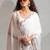 White color hand work satin georgette with foil hand work saree with blouse