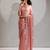 Pink color hand work satin georgette with foil hand work saree with blouse