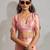 Pink color hand work satin georgette with foil hand work saree with blouse