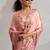 Pink color hand work satin georgette with foil hand work saree with blouse