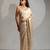 Beige color hand work satin georgette with foil hand work saree with blouse