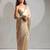 Beige color hand work satin georgette with foil hand work saree with blouse