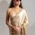 Beige color hand work satin georgette with foil hand work saree with blouse