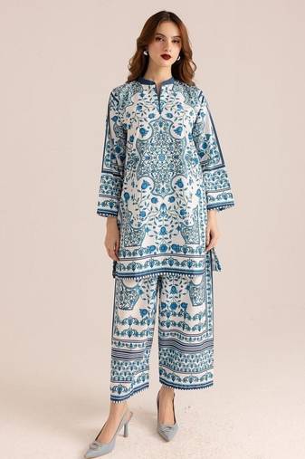 Aaysa Floral Printed Pure Cotton Tunic With Trousers Co-Ords