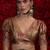 Gold color hand work two tone fendy silk wedding saree with running gold digital print blouse