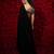 Black color hand work two tone fendy silk wedding saree with running gold digital print blouse