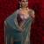Sky blue color hand work two tone fendy silk wedding saree with running gold digital print blouse