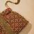 Red silk embroidered potli bag