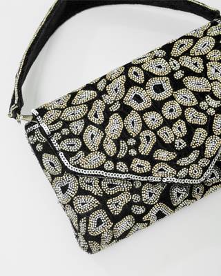 black velvet beads embroidered handheld clutch 2