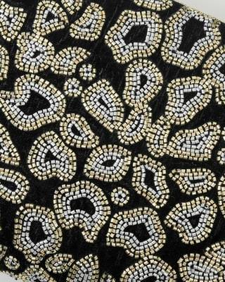 black velvet beads embroidered handheld clutch 3