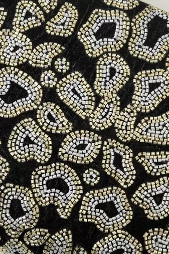 black velvet beads embroidered handheld clutch