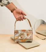 Multicolor silk sequin embroidered clutch