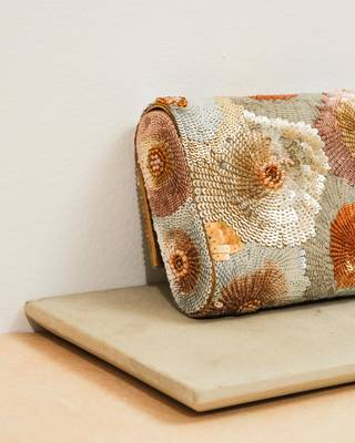 multicolor silk sequin embroidered handheld clutch 4