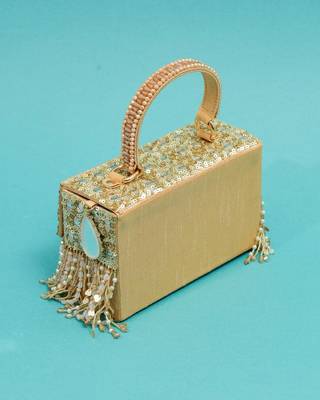 women’s multicolor embroidered silk clutch with mirror work 5