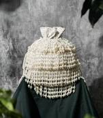 Pearl embroidered silk potli bag
