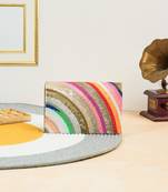 Multicolor silk sequin embroidered clutch