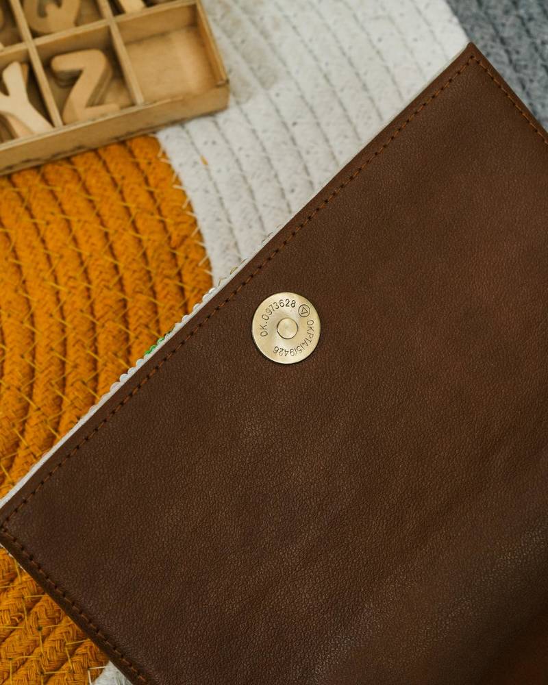 Multicolor silk sequin embroidered clutch