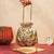 Gold silk floral embroidered potli bag